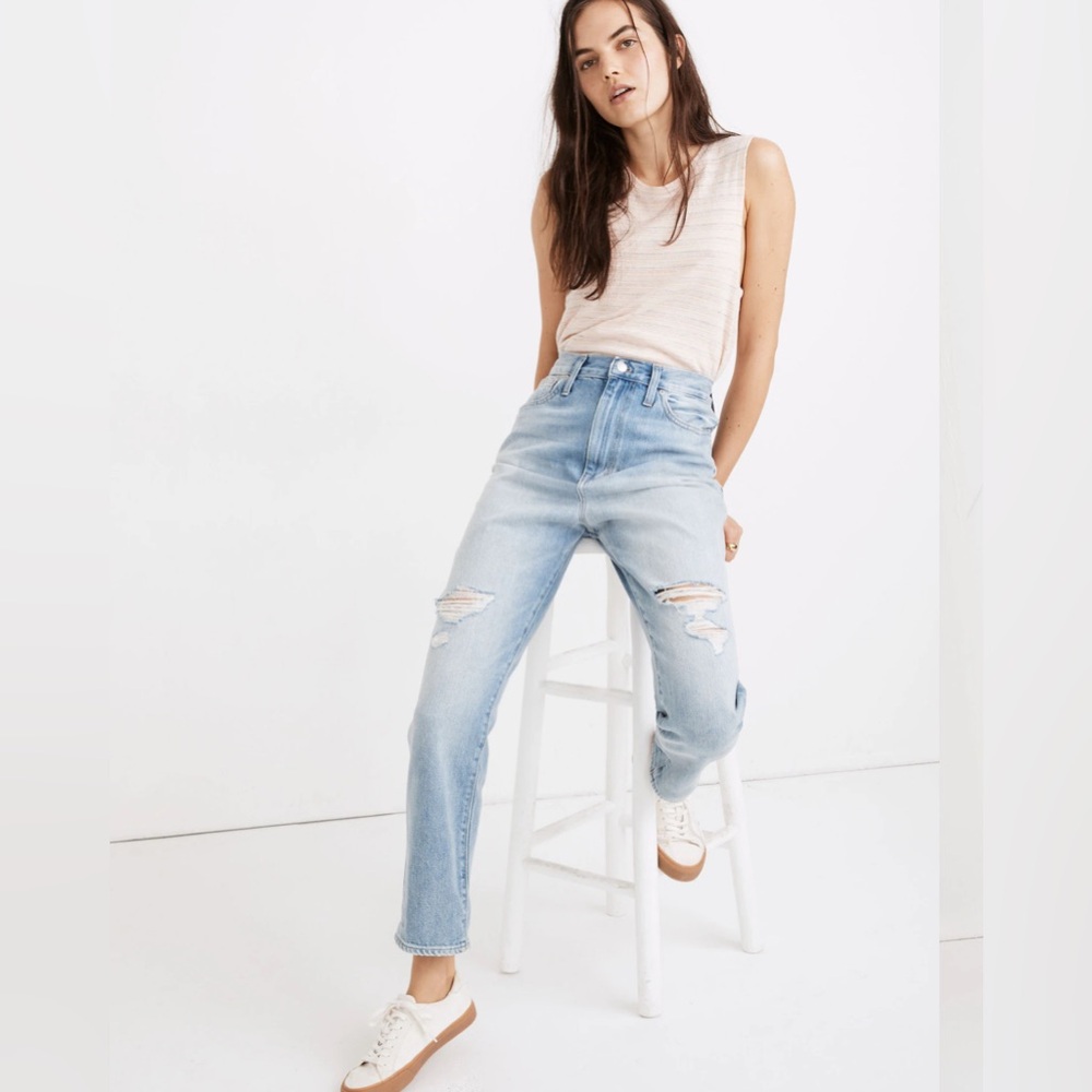 Madewell The Tall Momjean‎ in Gilford Wash Ripped Edition Sz 28T